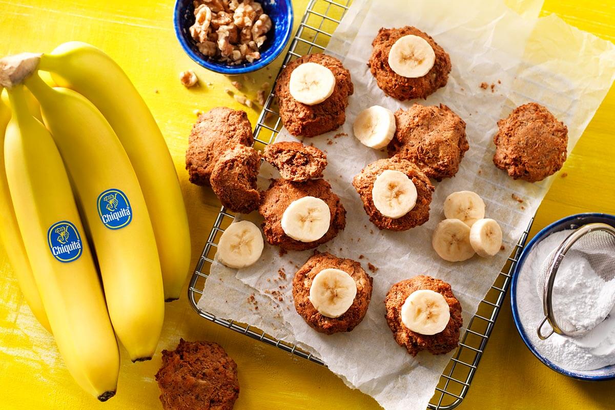 Galletas de bizcocho veganas de sobras de banana Chiquita | Recetas Chiquita