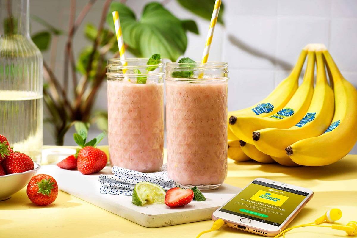 Sencillo batido de fresa y banana Chiquita