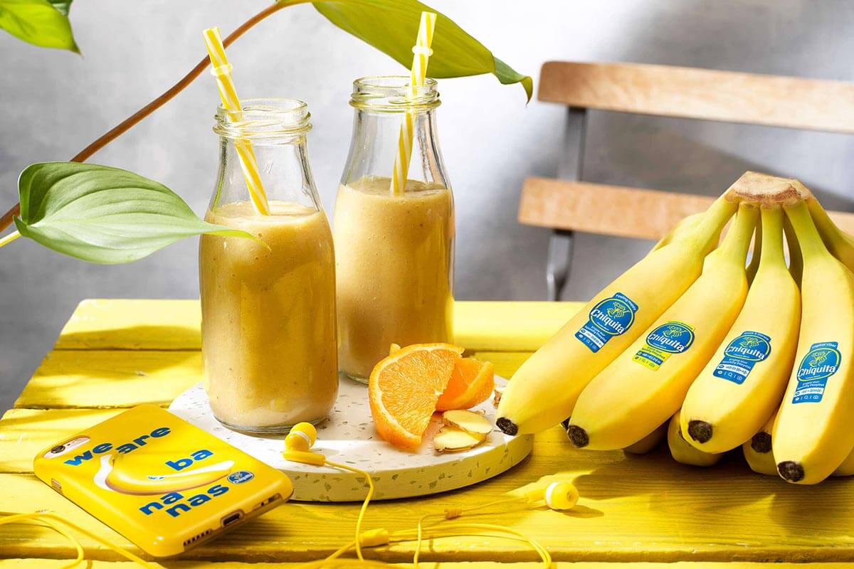 Batido de naranja, jengibre y banana Chiquita