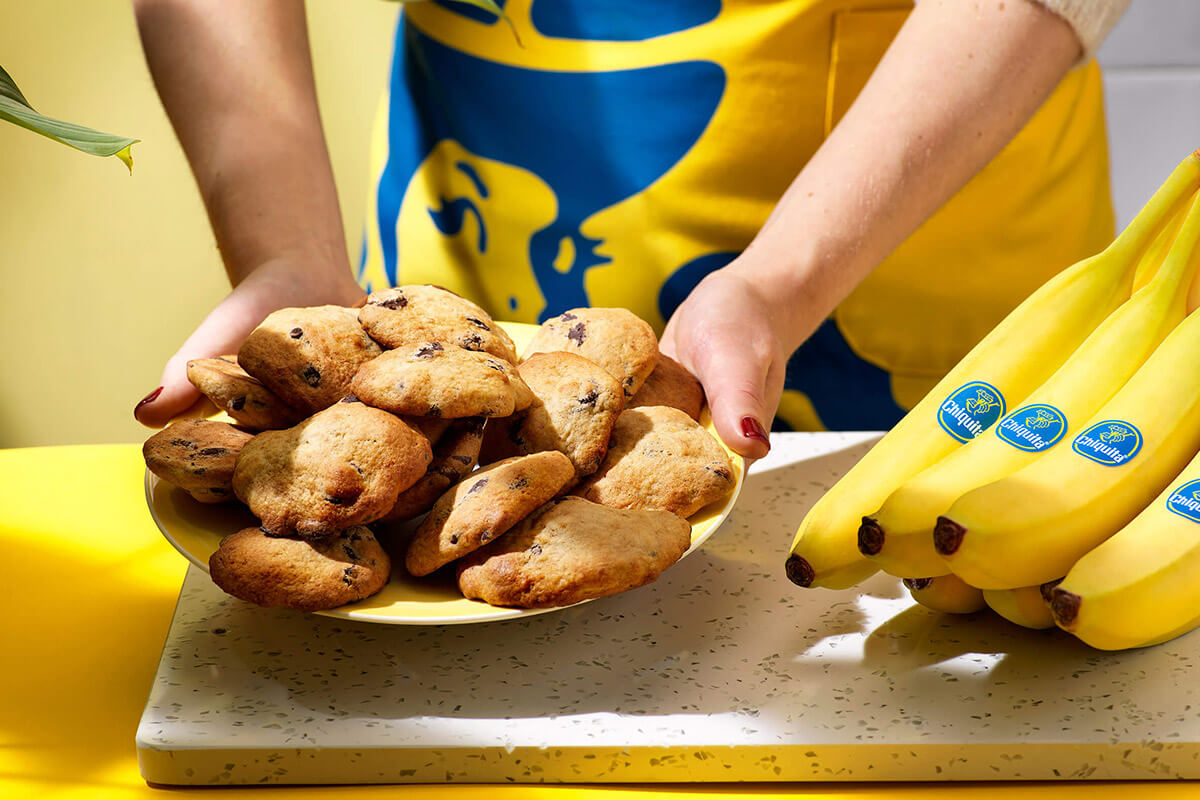 Galletas de banana sencillas de Chiquita con pepitas de chocolate