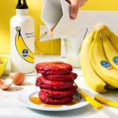 Post Workout Beet Chiquita Banana Pancakes