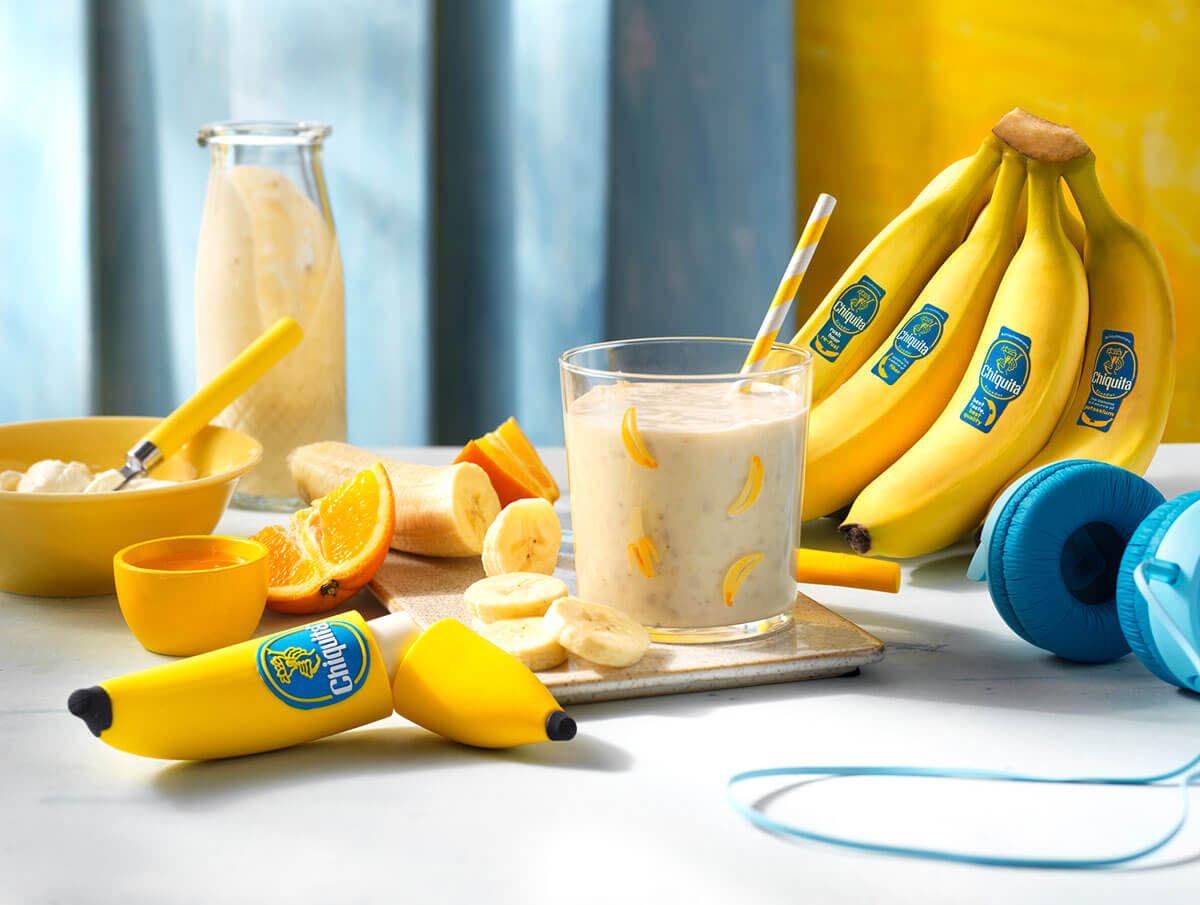 Batido de banana Chiquita con naranja y miel