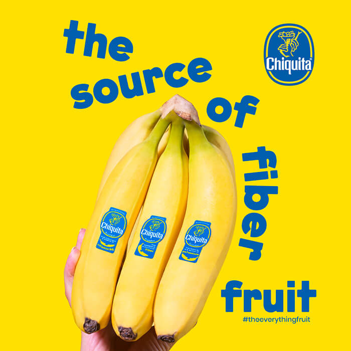 La fuente de fibra de la fruta Chiquita