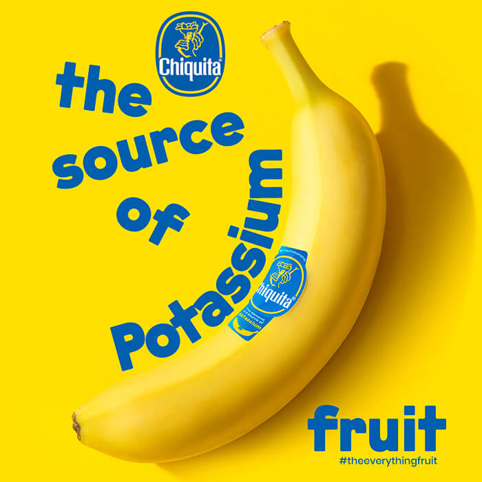 La fuente de potasio de la fruta Chiquita