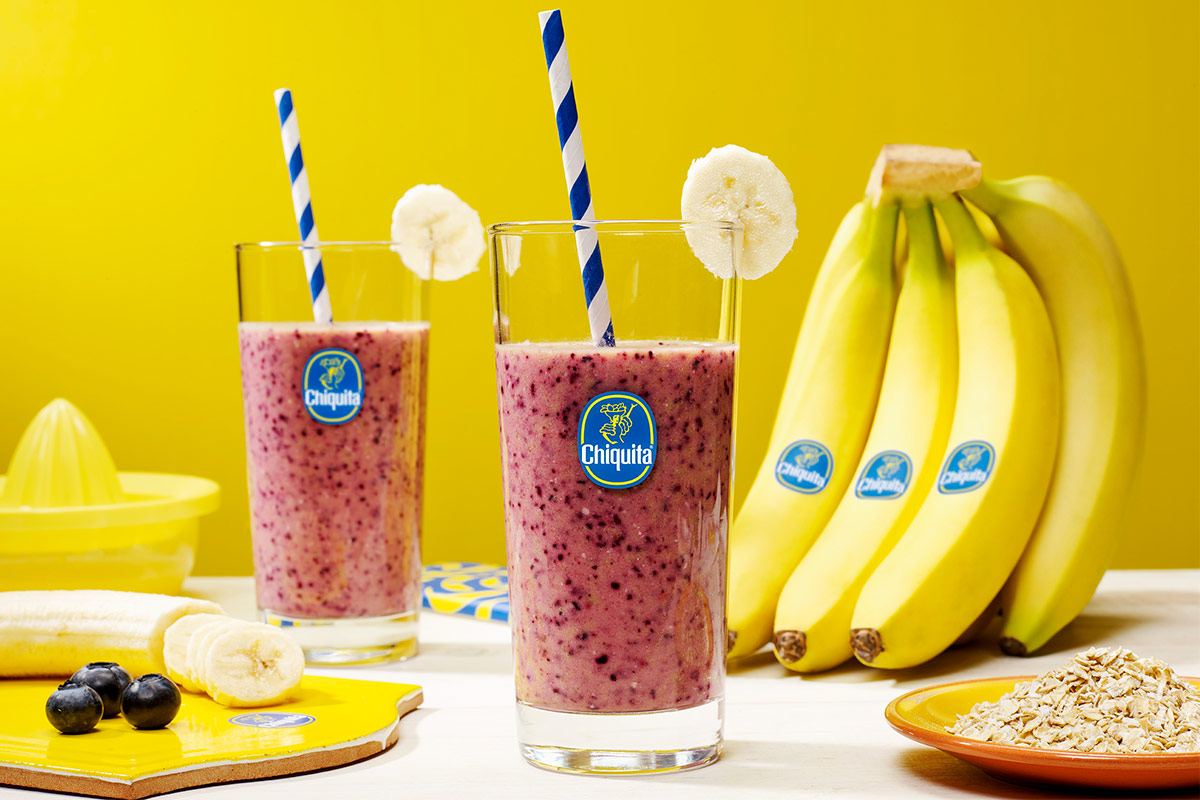 Saludable batido de banana y avena para el desayuno de Chiquita