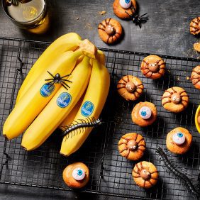 Galletas de banana con forma de araña