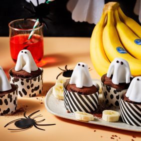 Magdalenas de banana espeluznantes para Halloween