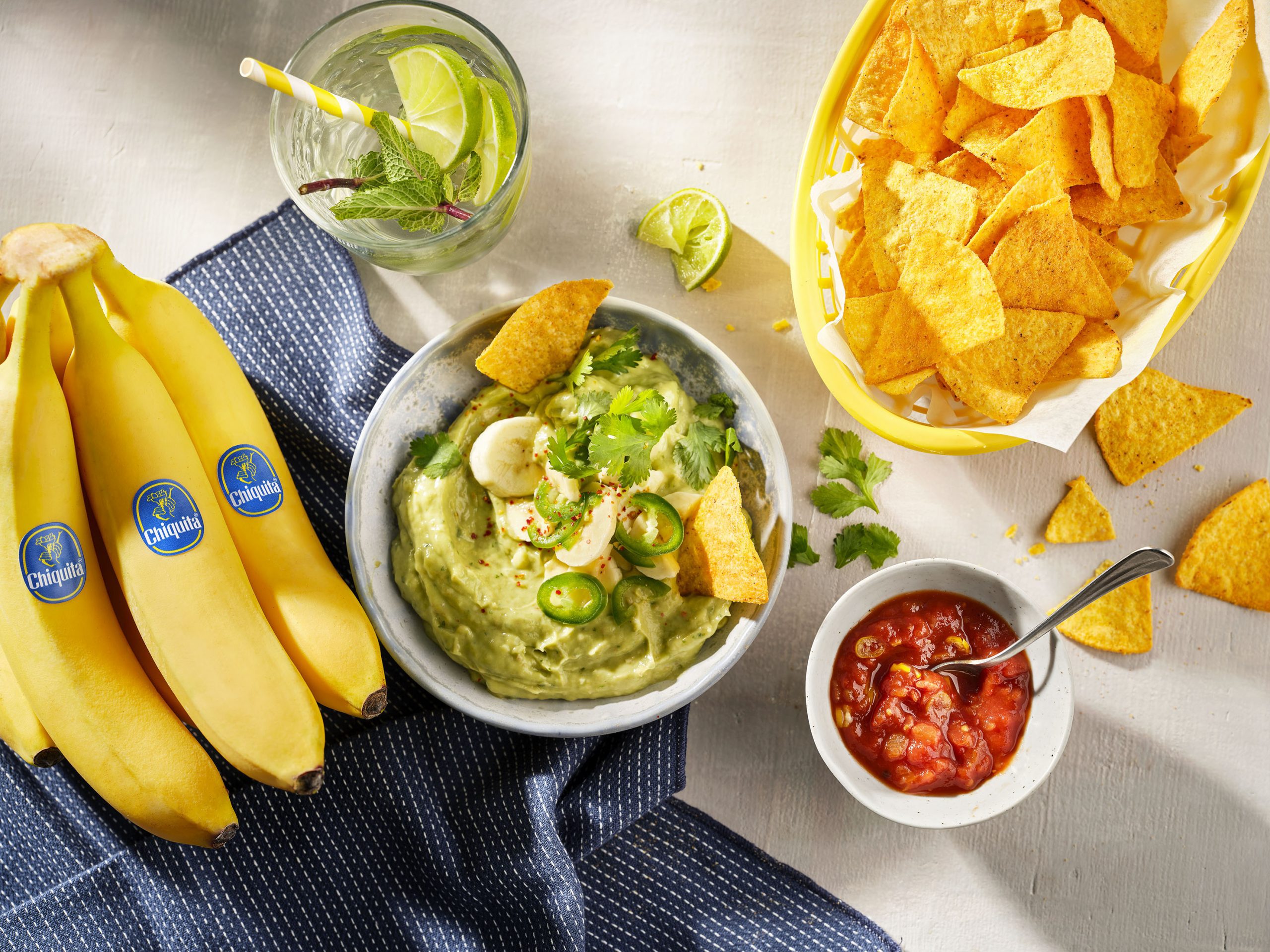 Fiesta de guacamole y banana Chiquita