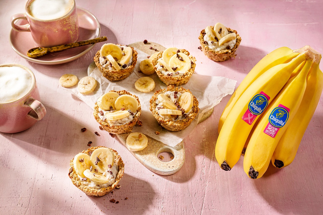 Ricas tazas de avena y banana Chiquita