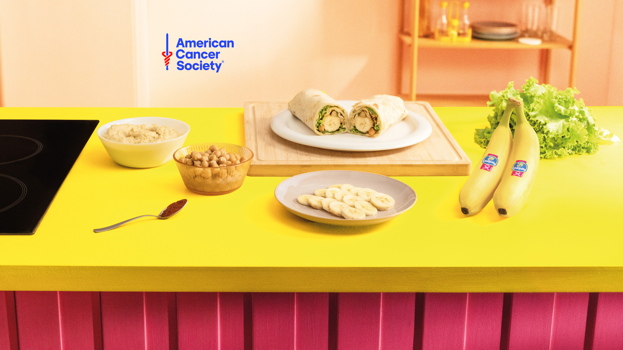 Wrap Integral con Banana Chiquita, Hummus y Garbanzos Crujientes